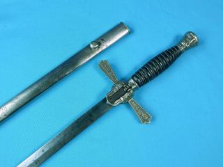 Antique 19 Century Us Civil War Militia Sword W/ Scabbard