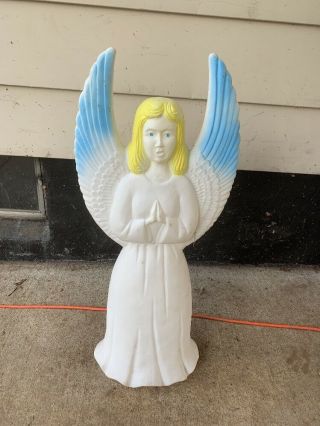 1988 Vintage Union Products Lighted Blow Mold Angel Christmas 31in Leominister