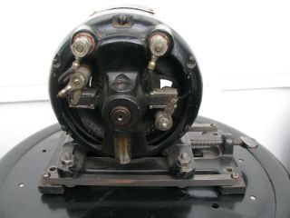 1910s Holtzer Cabot 110v Dc Motor 1/8 Hp 1750 Rpm W/ Clutch & Base Antique