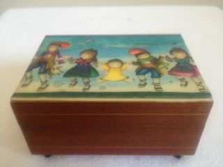 Vintage Reuge Music Jewelry Box Swiss Movement & Hand Inlaid Made In Italy