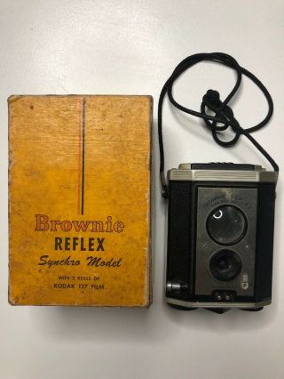 Vintage Brownie Reflex Synchro Model Film Camera Decor Or Prop