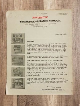 1923 Winchester Repeating Arms Co Letterhead