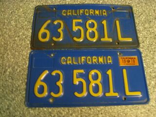 1970 California Commercial License Plates,  1970 Validation,  Dmv Clear,  G