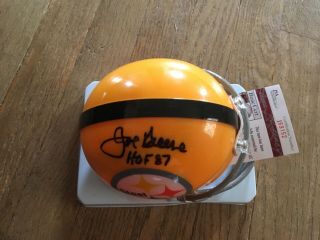 Mean Joe Greene Autographed Signed Mini Helmet Jsa.  Yellow Pittsburgh Steelers