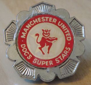 Manchester United Vintage 1970s Insert Badge Brooch Pin Chrome 34mm X 34mm