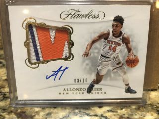 Allonzo Trier 2018 - 19 Panini Flawless Gold Rookie Patch Auto 3/10 Rc Jersey