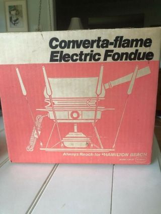 Vintage Hamilton Beach Converta - Flame/electric Fondue Model 356f