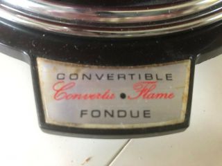 VINTAGE HAMILTON BEACH CONVERTA - FLAME/ELECTRIC FONDUE MODEL 356F 3