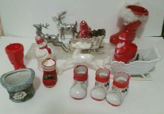Vintage Christmas Candy Containers Santa Claus & Sleigh/reindeer - Snowman,  More