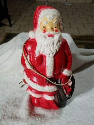 Vintage 1968 Empire Plastic Santa Claus Blow Mold Light - Up Christmas Decoration
