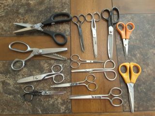 13 Vintage Scissors Pinking Shears Sewing Crafts Barber