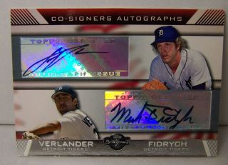 2007 Topps Co - Signers Auto Justin Verlander Mark Fidrych Detroit Tigers The Bird