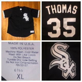 Vtg Majestic Chicago White Sox Frank Thomas 35 Men’s Sewn Mlb Jersey Sz Xl Usa
