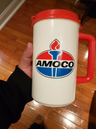 Vtg Aladdin Insulated Travel Mug Amoco Food Shop 32 Oz.  Drink Cup Thermo Whirley