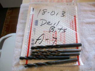 5 Large Drill Bits 8 1/2 " To 9 " Long Came From Vintage Shepherd 10 " Metal Lathe