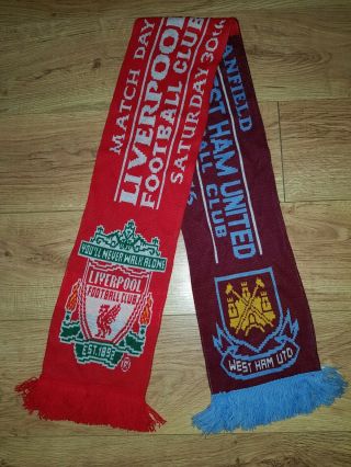 Official Liverpool Fc V West Ham United Vintage 2016 Football Scarf