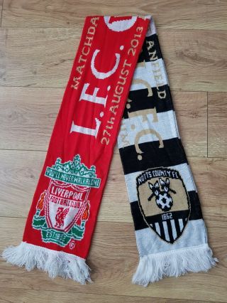 Official Liverpool Fc V Notts County Vintage 2013 Football Scarf