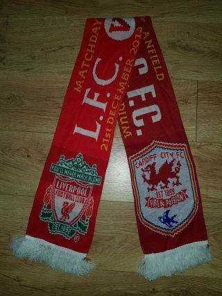 Official Liverpool Fc V Cardiff City Vintage 2013 Football Scarf