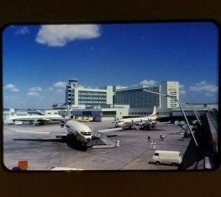 (2) Vtg 1965 Miami International Airport,  Hotel & Planes Pan Am Slides Florida