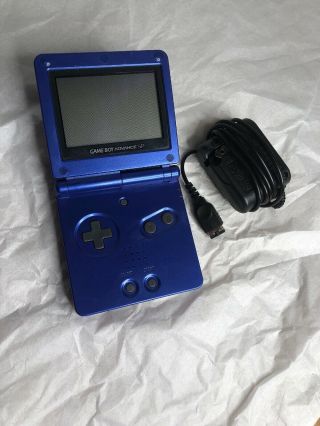 Nintendo Game Boy Advance Sp Cobalt Blue Handheld System Vintage W/ Charger 