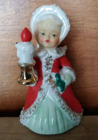 Vintage Ceramic Angel Bell Japan Christmas Spaghetti Girl
