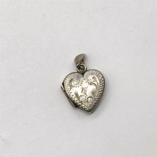 Vintage Solid Silver Love Heart Ladies Love Heart Photo Locket Pendant