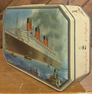 Vintage Bensons English Candies The Queen Mary Tin Box Container Shawshank 3