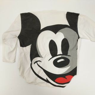 Vintage Mickey Mouse 100 Cotton Disney Womens Medium Jacket W/ Hood Micky&co