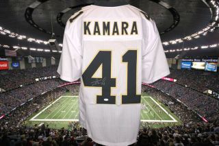 Alvin Kamara Autographed Pro Style White Orleans Jersey Jsa Authenticated