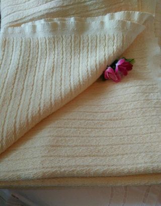 Vintage Ralph Lauren Yellow Queen 100 Cotton Weaved Blanket