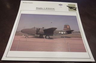 Douglas A - 20 Havoc Military Airplane Photo Card W/ Specifications