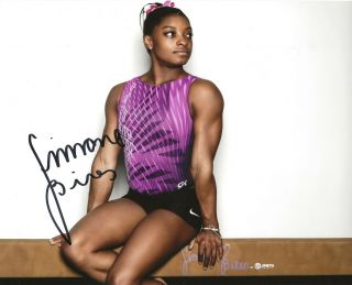 Simone Biles Real Hand Signed 8x10 " Olympic Gymnast Photo 4 Autographed