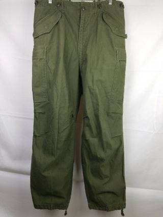 M - 1951 Field Trousers | Vintage Military Pants | Olive Green (size: Medium Reg)