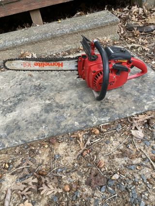 Homelite Xl Automatic Chainsaw 16 " Bar & Chain Red Antique
