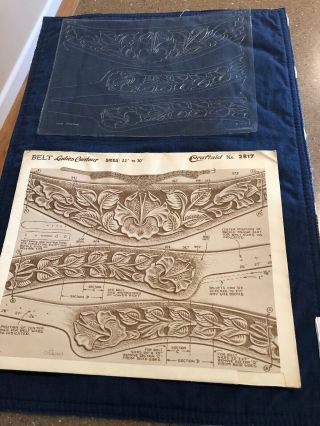 Vintage Craftaid Leather Ladies Belt Template Pattern 2817 1956 Craft Aid