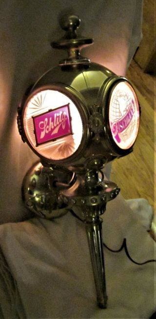 VINTAGE 1972 SCHLITZ BEER WALL SCONCE CARRIAGE LIGHT 3
