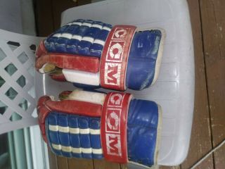 Vintage Ccm Hg - 10 Pro Gard Leather Hockey Gloves