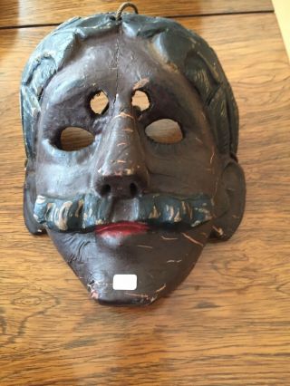 Antique Ethnographic Guatemalan Mayan Folk Art Dance Festival Mask Marked M