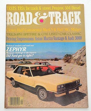 Road & Track Sept.  1977: Triumph Spitfire,  Tr7s,  Aston Martin Vantage,  Zephyr