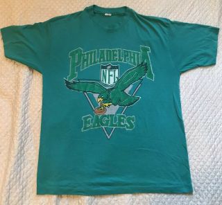 Vintage 80s 90s Philadelphia Eagles Green T Shirt Birds Nfl Soft Football