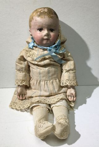 Antique Wooden Baby Doll -