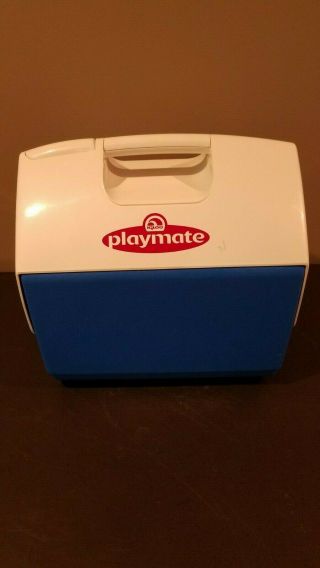 Playmate Elite Cooler 16qt Picnic Camping Lunch Box Storage Cooler Blue Vintage