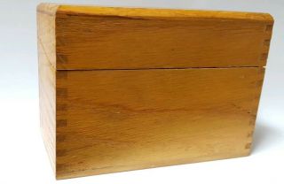 Vintage Weis Dovetail Oak Wood Recipe Box File Box W/ Divider Tabs
