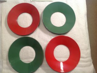A Set Of Four Vintage Railroad Lantern Day Targets,  Reflectors,  2 - Red,  2 - Green