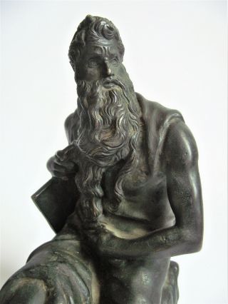 Antique 19th C Moses Bronze Grand Tour French Statue Sculpture Figure Figurine