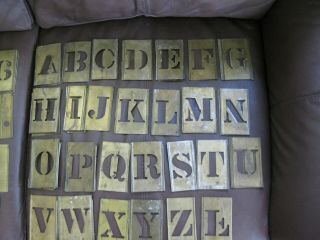 100,  Vintage Brass Metal 4 " Letter & Number Stencils