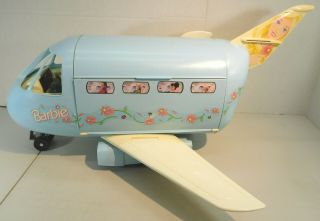Vintage 1999 Mattel Barbie Blue Airplane Plane Jumbo Jet,  Doll Toy,  Rare Video
