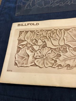 Vintage Craftaid Leather Billfold plastic Template Pattern 2370 1953 Craft Aid 2