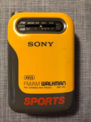 Vintage Sony Srf85 Sports Walkman Am/fm Stereo Radio (srf - 85)