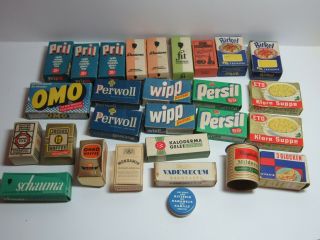 Vintage German Playfood Grocery Store Boxes Birkel Persil Perwoll Pril Eto Lot2